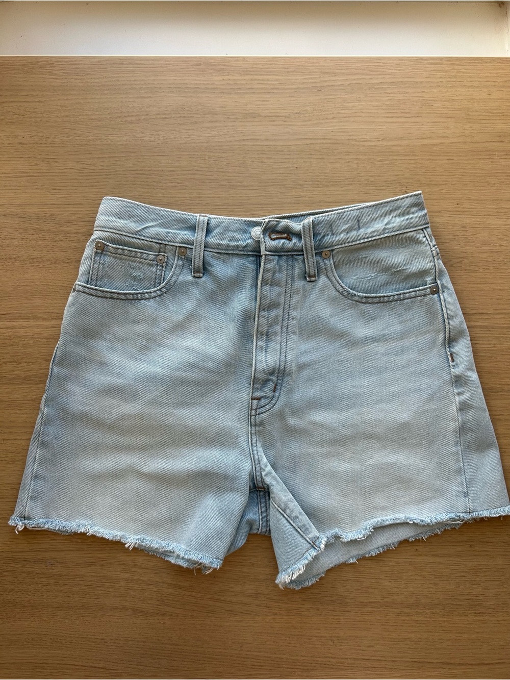 Light Blue Denim High-Rise Women’s Shorts